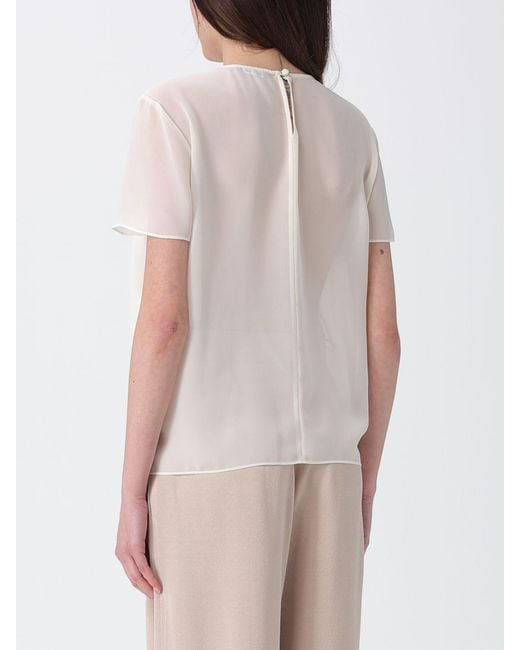 Emporio Armani White Fluid Top With Chiffon Panel