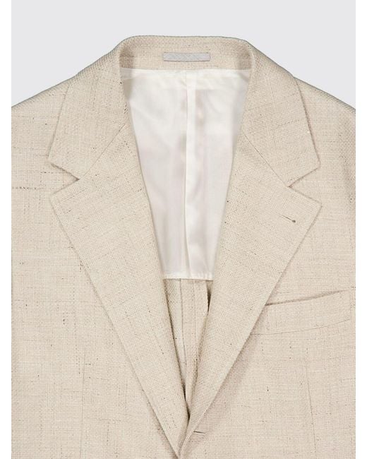 Brunello Cucinelli Natural Single Breasted Blazer for men