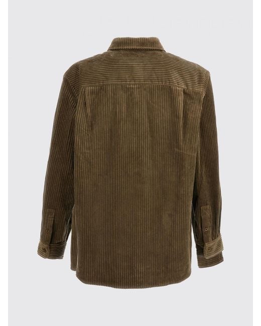 A.P.C. Green Short Corduroy Shirt Jacket With Patch Pockets for men