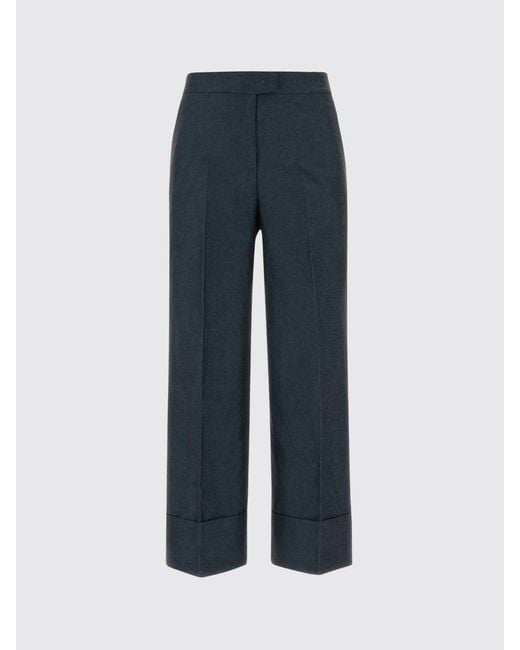 PT Torino Blue Cotton And Linen Trousers