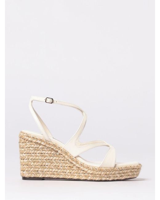 Jimmy Choo Natural Ayla Leather Wedge Sandal