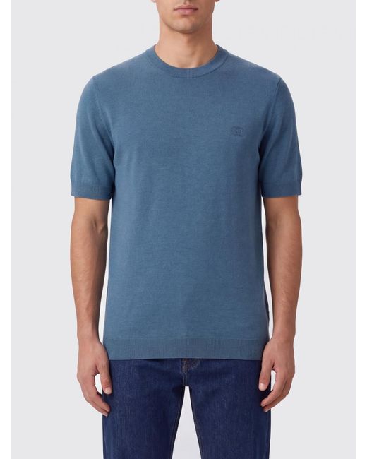 Gucci Blue Gg Cotton Knit Top for men