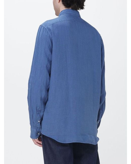Brooksfield Blue Casual Linen Shirt for men
