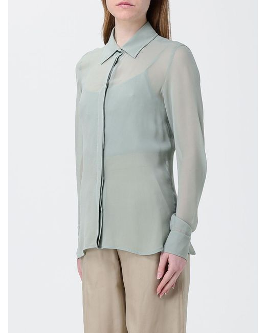 Max Mara Gray Classic Silk Shirt