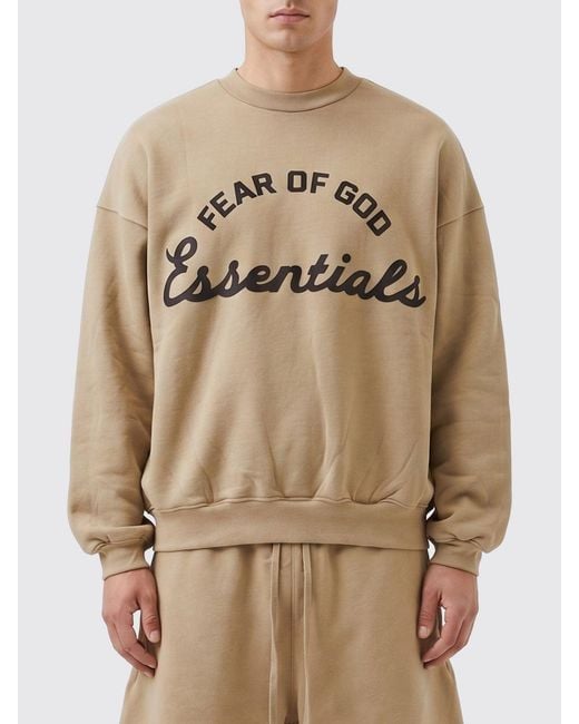 Fear Of God Natural Relaxed Fit Crewneck Cotton Jumper With Logo for men
