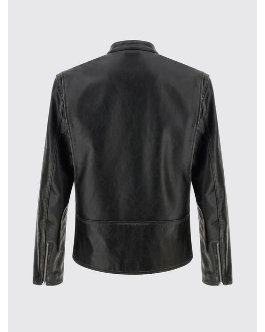 DSquared² Black Leather Motorcycle Jacket for men
