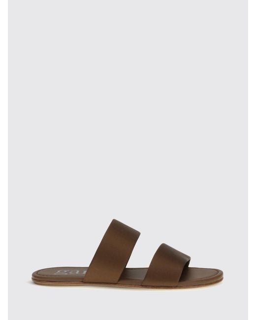Pedro Garcia Brown Pilia Silk Satin Sandal
