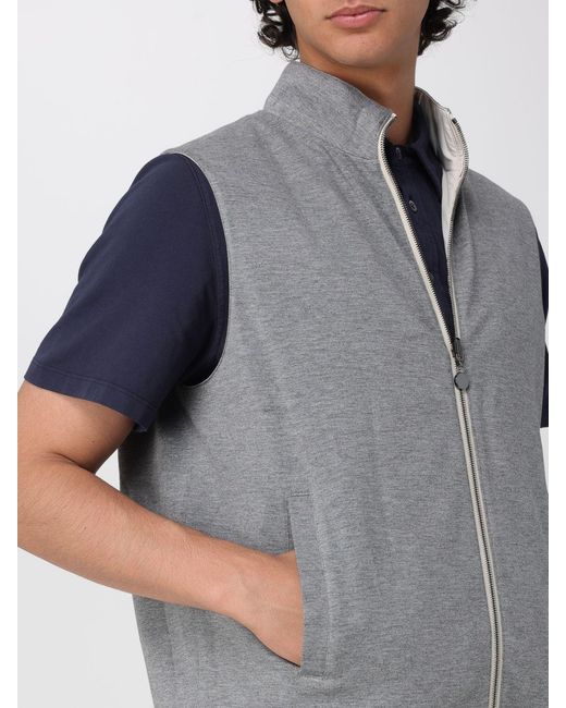 Kiton White Reversible Nylon Vest for men