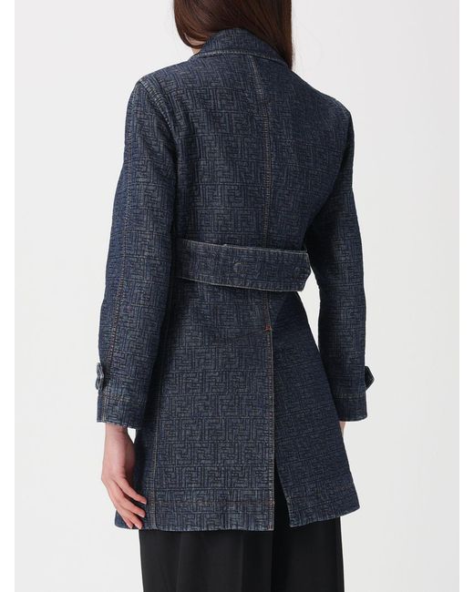 Fendi Blue Double-Breasted Cotton Denim Jacket