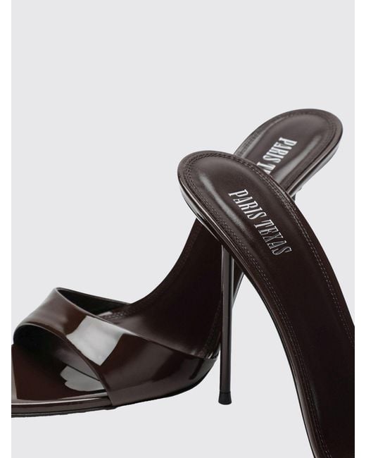 Paris Texas Metallic Lidia Patent Leather Mules With High Stiletto Heel