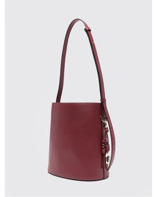 Furla Red Roxie S Leather Bucket Bag