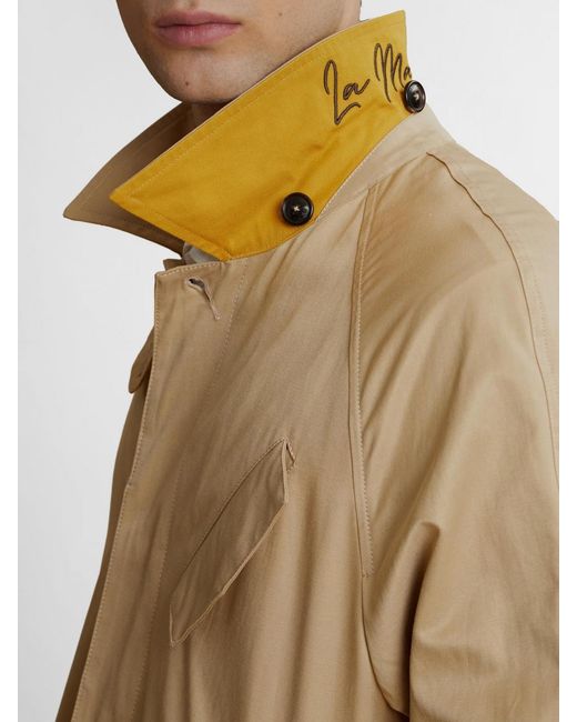 La Martina Natural Cotton Blend Raincoat for men