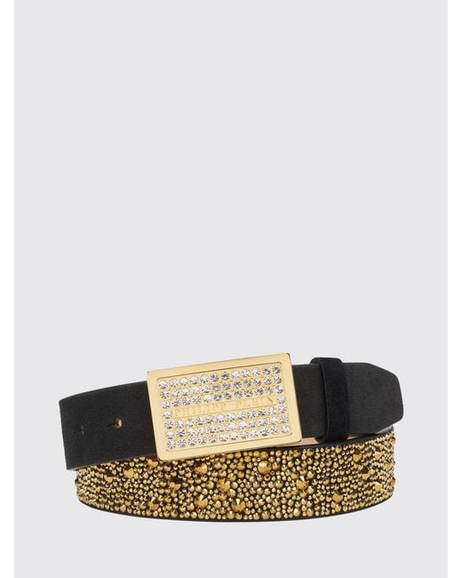Philipp Plein Multicolor Leather Belt With Rhinestones