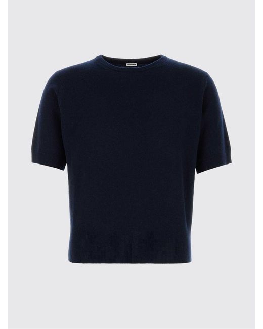 Jil Sander Blue Wool And Cashmere Knit Top for men