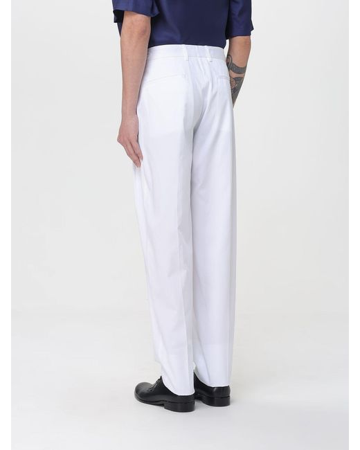 Dolce & Gabbana White Dolce &Amp Gabbana Cotton Tailored Pants for men