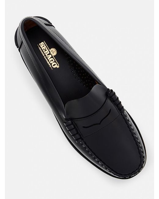 Sebago Black Classic Dan Leather Loafers for men