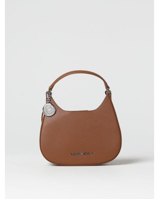 Emporio Armani Brown Bag In Micro-grain Synthetic Leather