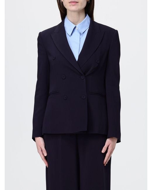 Liviana Conti Blue Roger Double-Breasted Blazer