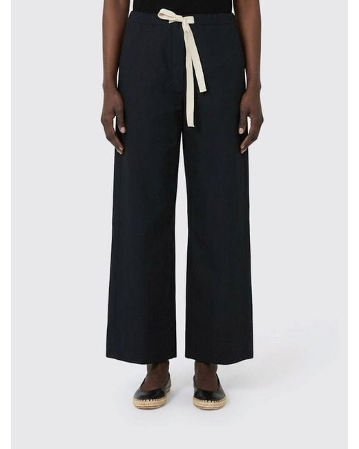 Max Mara Black Cotton Wide-Leg Trousers