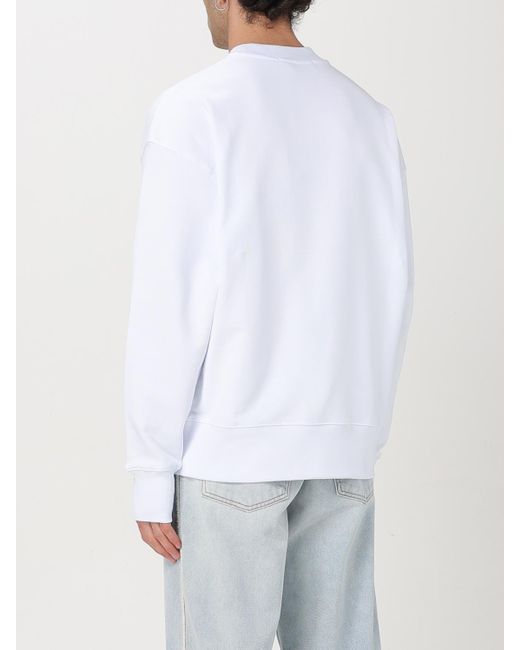 Felpa A Girocollo di MSGM in White da Uomo