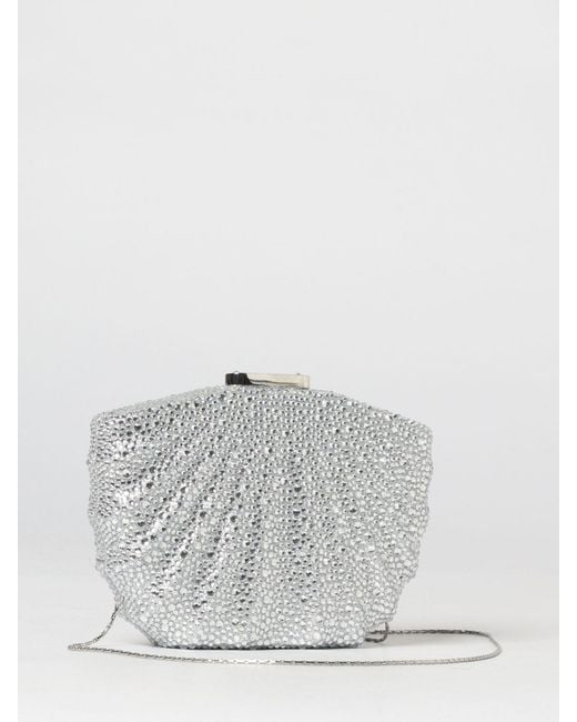 Twentyfourhaitch Gray Bonita Crystal Clutch