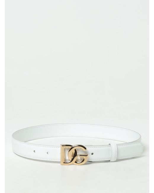 Cintura in pelle di Dolce & Gabbana in White