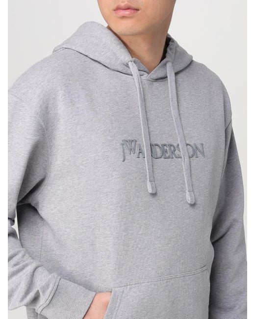 J.W. Anderson Gray Embroidered Logo Hoodie for men