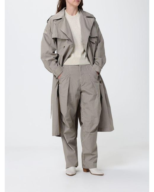Isabel Marant Gray Ceryne Striped Cotton Trousers
