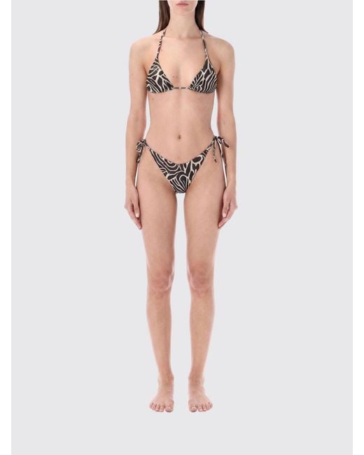 MATINEÉ Natural Zebra Print Triangle Bikini With Tie Fastenings