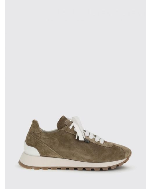 Brunello Cucinelli Multicolor Suede Sneakers With Monile Detail