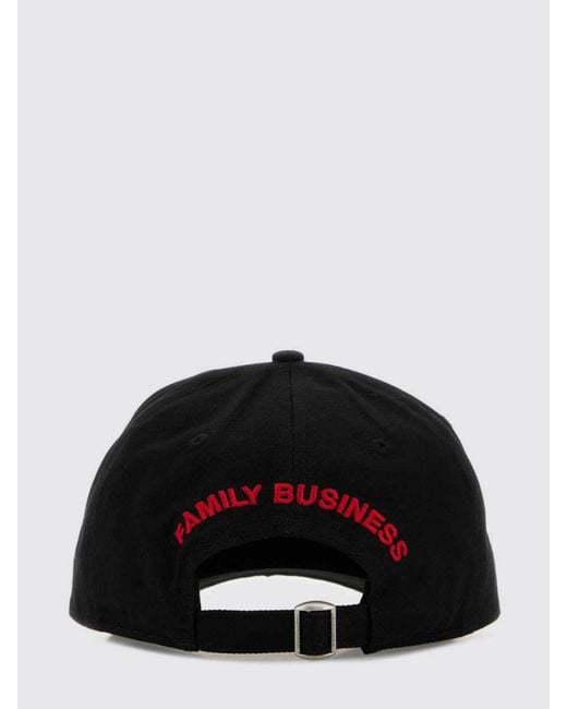 DSquared² Black Logo Cotton Twill Cap for men