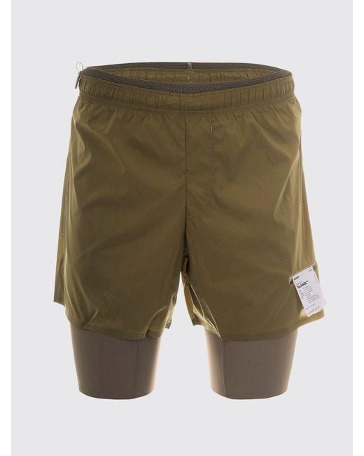 Satisfy Green Slim-Fit Nylon Running Shorts With Elasticated Waistband And Logo for men