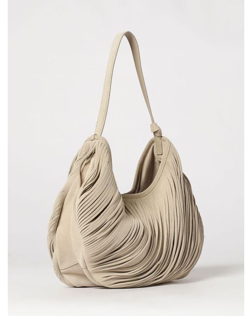 Emporio Armani Natural Suede Leather Shoulder Bag With Internal Pouch