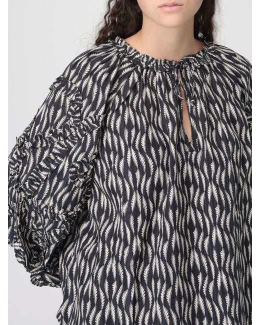 Ulla Johnson Gray Bedruckte Baumwollbluse