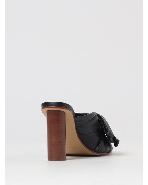 J.W. Anderson Black Leather Bow Mules Mid Heel