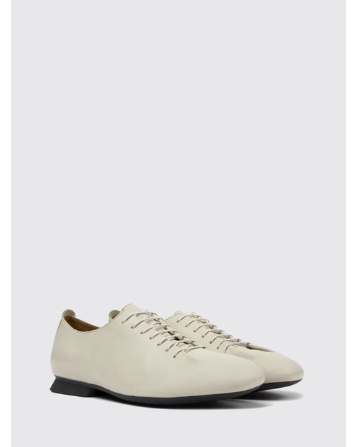 Camper White Casi Myra Leather Derby Shoes