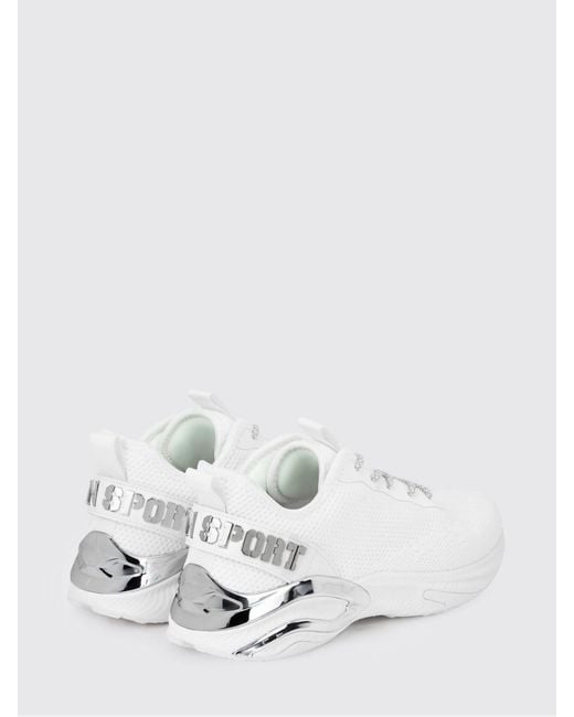 Philipp Plein White Crochet Knit Sneakers for men
