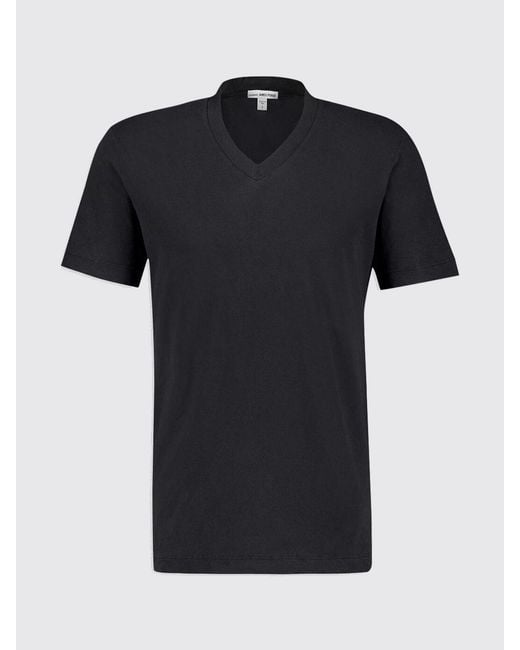 T-Shirt A V Basic di James Perse in Black da Uomo