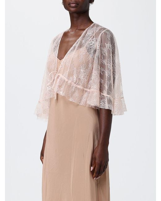 Alberta Ferretti Natural Lace Shrug