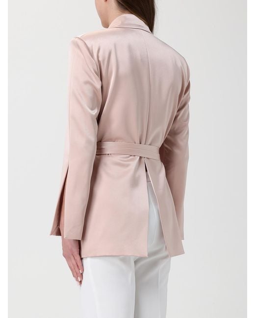 Pinko Pink Satin Robe Blazer With Belt