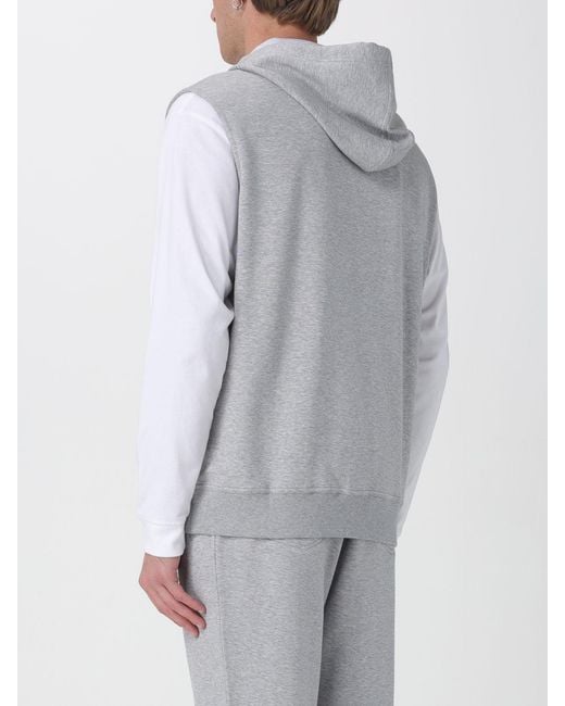Brunello Cucinelli Gray Cotton Blend Zip Hoodie for men