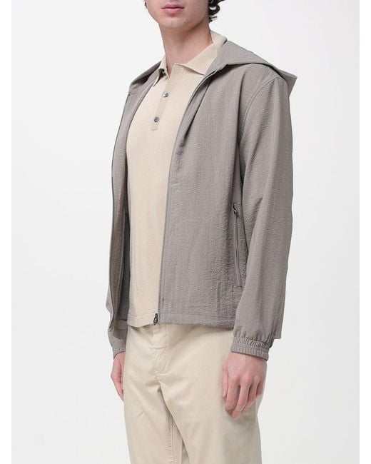 Emporio Armani Gray Polyester Windbreaker for men