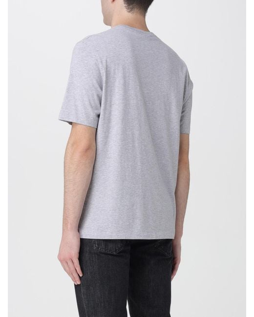 Maison Kitsuné Gray Maison KitsunÉ Cotton T-Shirt With Logo for men