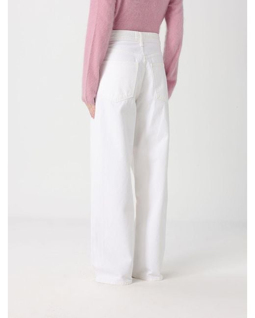 Jeans Wide-Leg De Denim De Algodón Agolde de color White