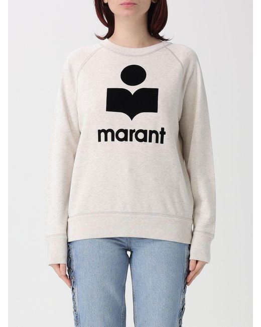 Isabel Marant Natural Logo Cotton Crewneck Sweatshirt