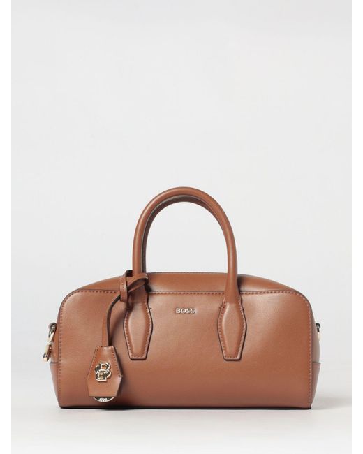 Boss Brown Leather Bowling Bag