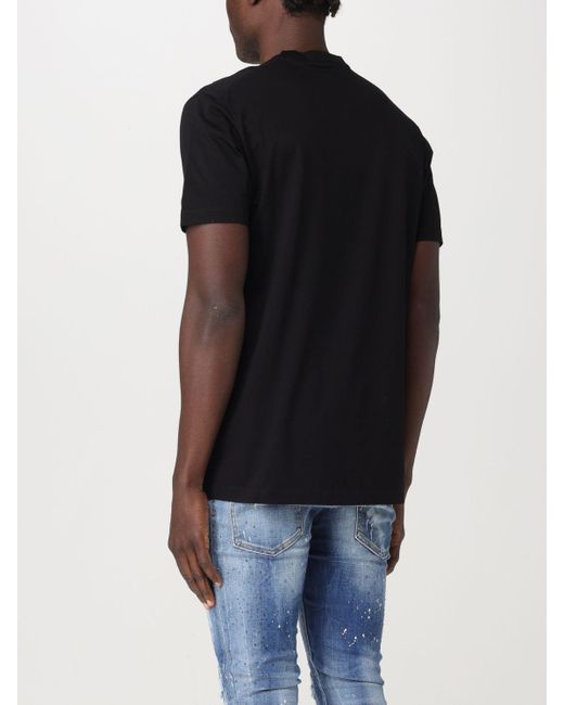 T-shirt con logo di strass di DSquared² in Black da Uomo