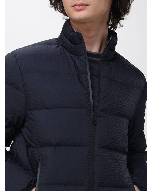 Emporio Armani Blue Padded Zip Down Jacket for men