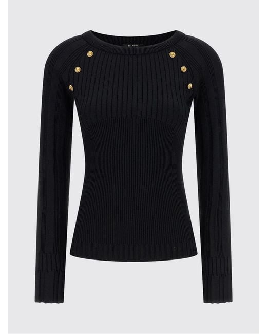 Balmain Yellow Ribbed Viscose Knit Top