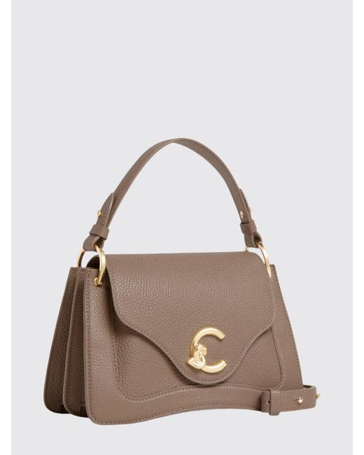 Coccinelle Brown C-Me Mini Hammered Leather Bag